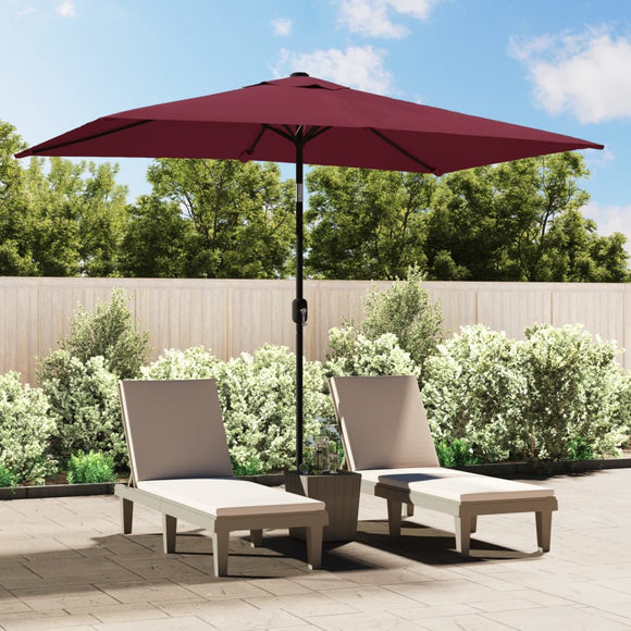 Parasol met metalen paal 300x200 cm bordeauxrood