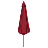 Parasol met houten paal 350 cm bordeauxrood