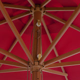 Parasol met houten paal 350 cm bordeauxrood