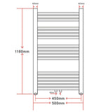 Radiator/handdoekenrek curve 500x1160 mm