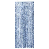 Vliegengordijn 90x220 cm chenille blauw, wit en zilver