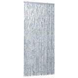Vliegengordijn 100x220 cm chenille wit en grijs