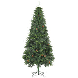 Kunstkerstboom met dennenappels 210 cm groen