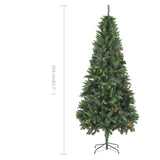 Kunstkerstboom met dennenappels 210 cm groen