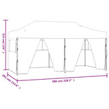 Partytent met 4 zijwanden inklapbaar 3x6 m staal blauw