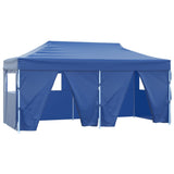 Partytent met 4 zijwanden inklapbaar 3x6 m staal blauw