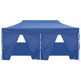 Partytent met 4 zijwanden inklapbaar 3x6 m staal blauw