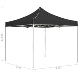 Partytent professioneel inklapbaar 2x2 m aluminium antraciet