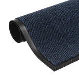 Droogloopmatten 2 st rechthoekig getuft 80x120 cm blauw