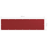 Balkonscherm 75x300 cm oxford stof rood