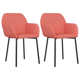 Eetkamerstoelen 2 st fluweel roze