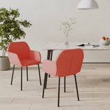 Eetkamerstoelen 2 st fluweel roze