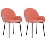 Eetkamerstoelen 2 st fluweel roze