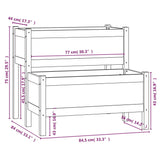 Plantenbak 84,5x84x75 cm massief grenenhout wit