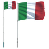 Vlag met vlaggenmast Italië 5,55 m aluminium