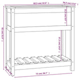 Plantenbak met schap 82,5x34,5x81 cm grenenhout honingbruin