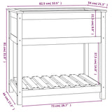 Plantenbak met schap 82,5x54x81 cm massief grenenhout