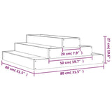 Plantenbak 80x80x27 cm massief grenenhout zwart