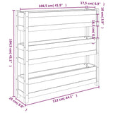 Plantenbak 112x25x104,5 cm massief grenenhout wit