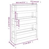 Plantenbak 77x25x104,5 cm massief grenenhout