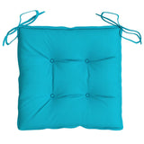 Stoelkussens 4 st 40x40x7 cm stof turquoise