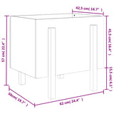 Plantenbak 62x50x57 cm massief grenenhout grijs