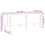 Plantenbak verhoogd 160x50x57 cm massief grenenhout grijs