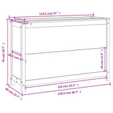 Plantenbak verhoogd 119,5x40x78 cm massief grenenhout wit