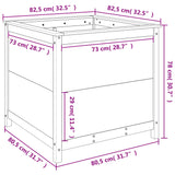 Plantenbak 82,5x82,5x78 cm massief grenenhout honingbruin