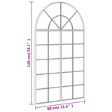 Wandspiegel boog 80x140 cm ijzer zwart