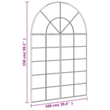 Wandspiegel boog 100x150 cm ijzer zwart