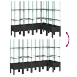 Plantenbak met latwerk 160x120x142,5 cm polypropeen zwart