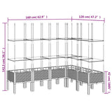 Plantenbak met latwerk 160x120x142,5 cm polypropeen zwart