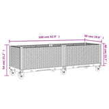 Plantenbak met wielen 160x50x54 cm polypropeen wit