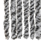 Vliegengordijn 56x200 cm chenille grijs en zwart-wit