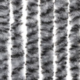Vliegengordijn 56x200 cm chenille grijs en zwart-wit