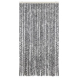 Vliegengordijn 100x230 cm chenille grijs en zwart-wit