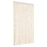 Vliegengordijn 100x200 cm chenille beige en wit