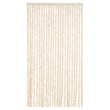 Vliegengordijn 100x200 cm chenille beige en wit