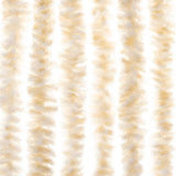 Vliegengordijn 100x200 cm chenille beige en wit