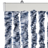 Vliegengordijn 100x230 cm chenille blauw en wit