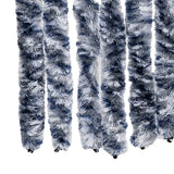 Vliegengordijn 100x230 cm chenille blauw en wit