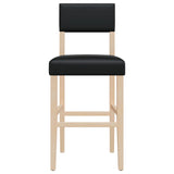 Barstoelen 2 st massief rubberhout en kunstleer