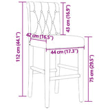 Barstoelen 2 st massief rubberhout en stof